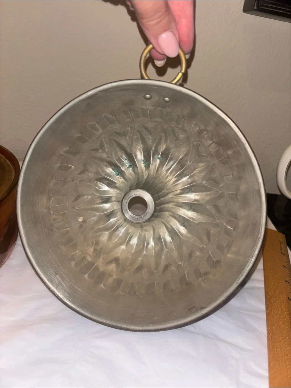 Copper Dutch Oven Pot Tagus Portugal with Lid and unbranded Bundt Cake Pan Mold